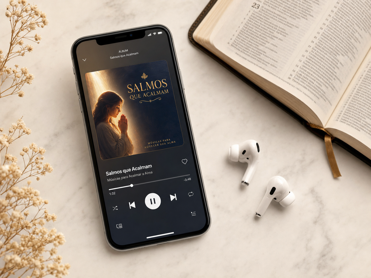 Álbum Salmos que Acalmam no celular